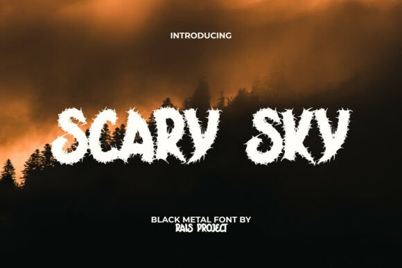 Scary Sky Font: Bold Black Metal Type for Digital Campaigns