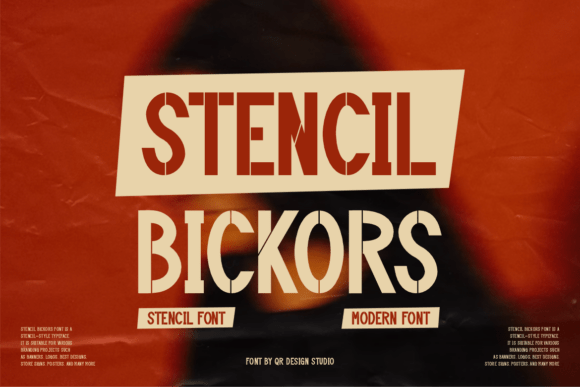 Stencil Bickors Font: Bold Editorial Typography